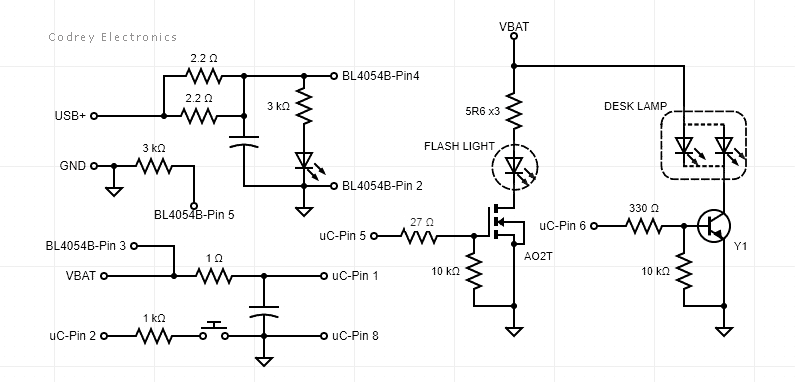 Pigeon Flashlight Schematic