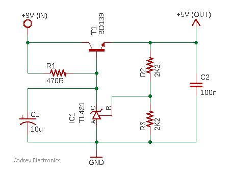 TL431-BD139 5V Regulator