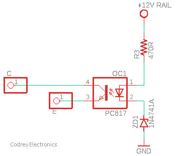 Zener Diode-PC817 Schematic